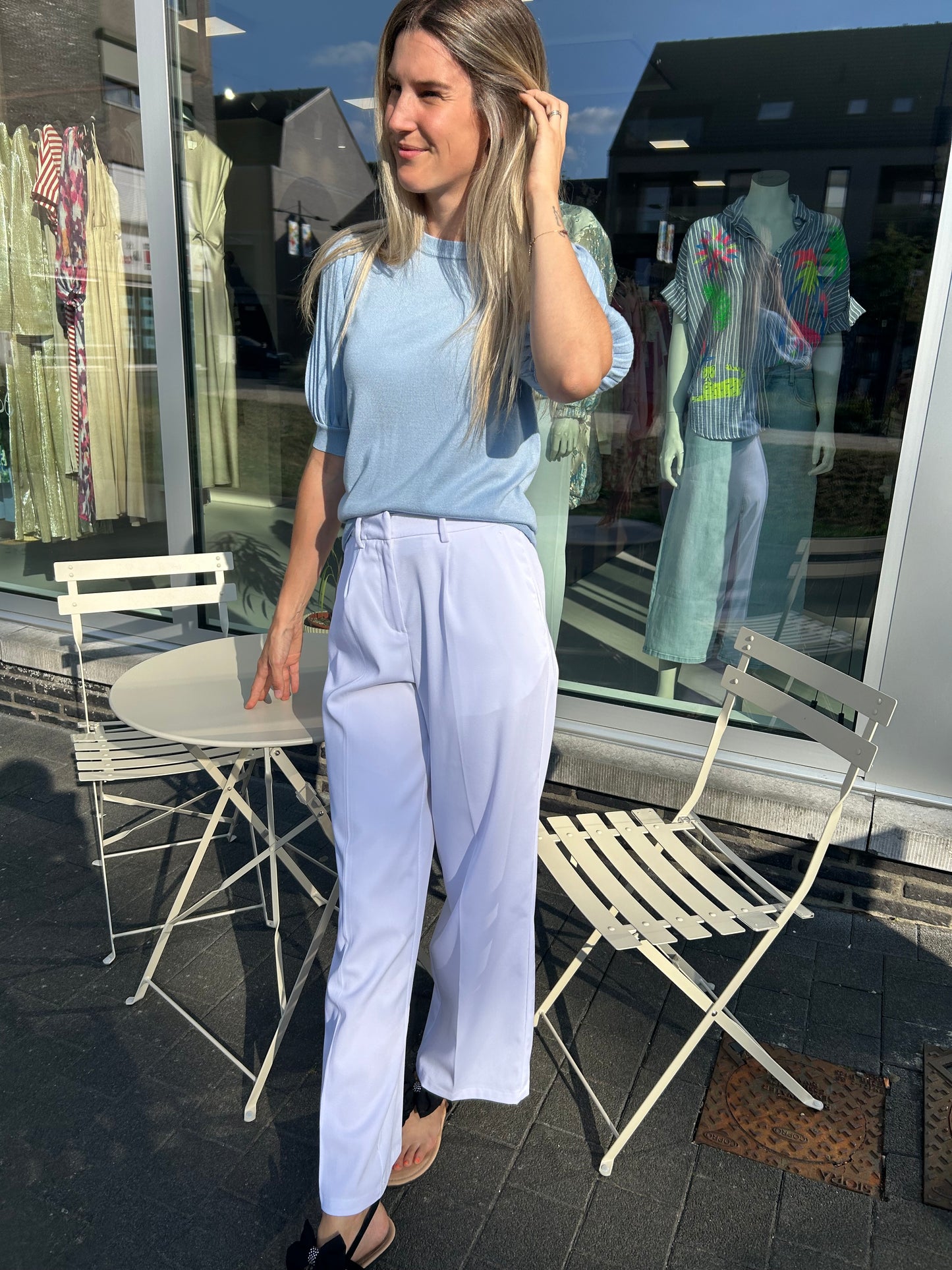 Lone Knit Pullover 1/2 soft chambray Kaffe