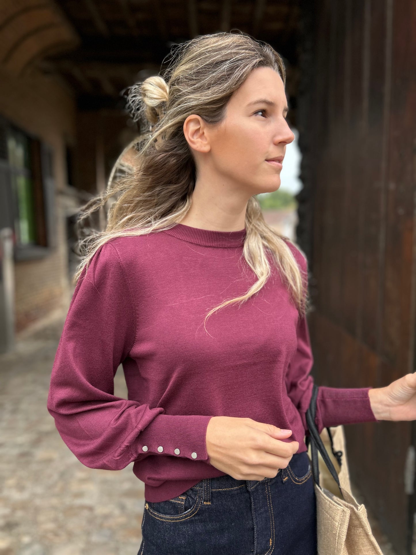 Lizza round neck pullover windsor wine Kaffe