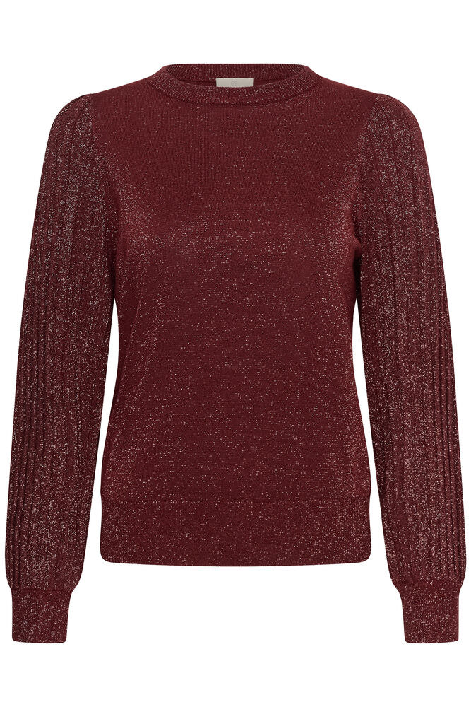 Kaffe regina Pleat LS Pullover - Port red