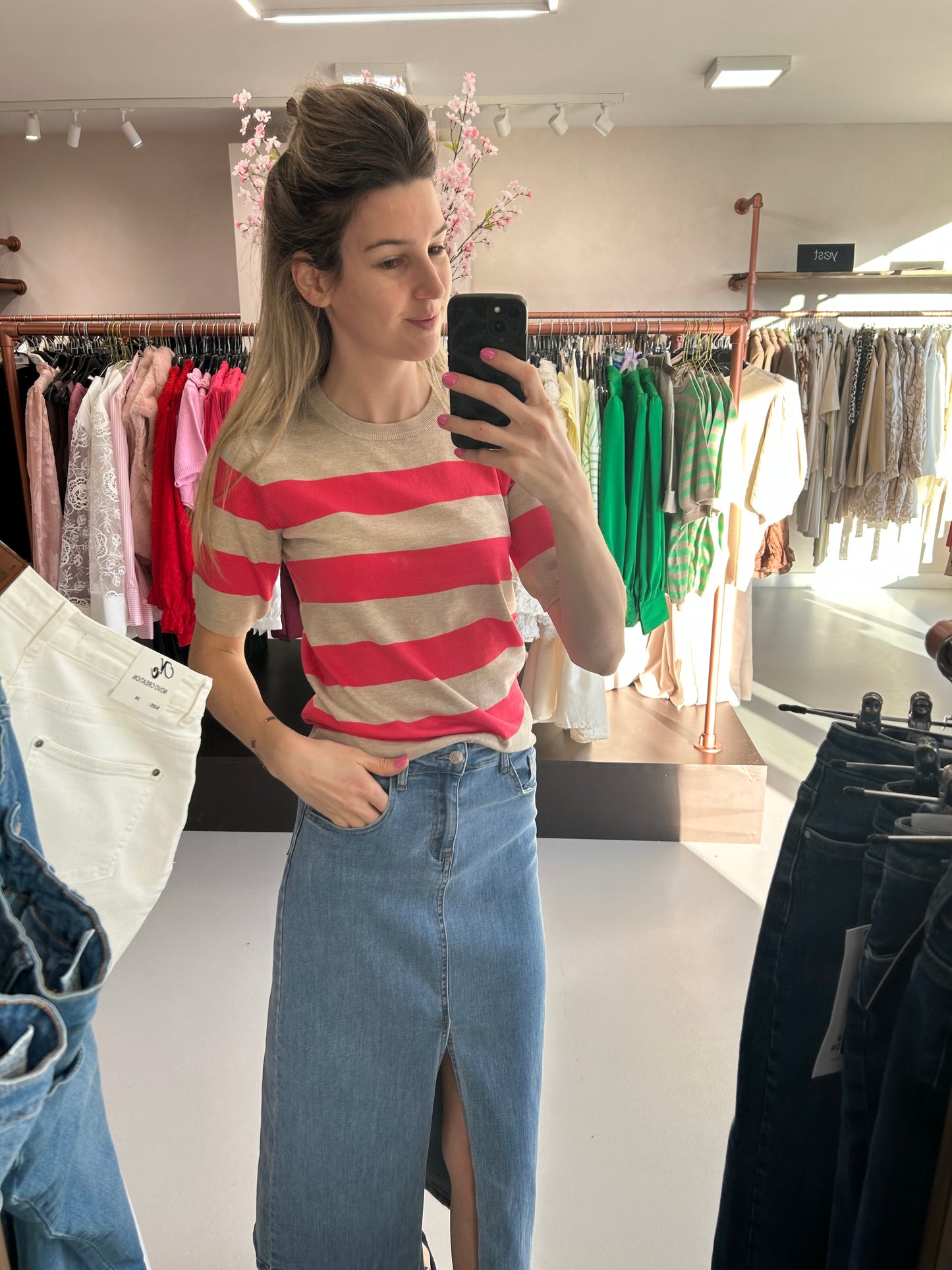 Lizza striped knit raspberry Kaffe