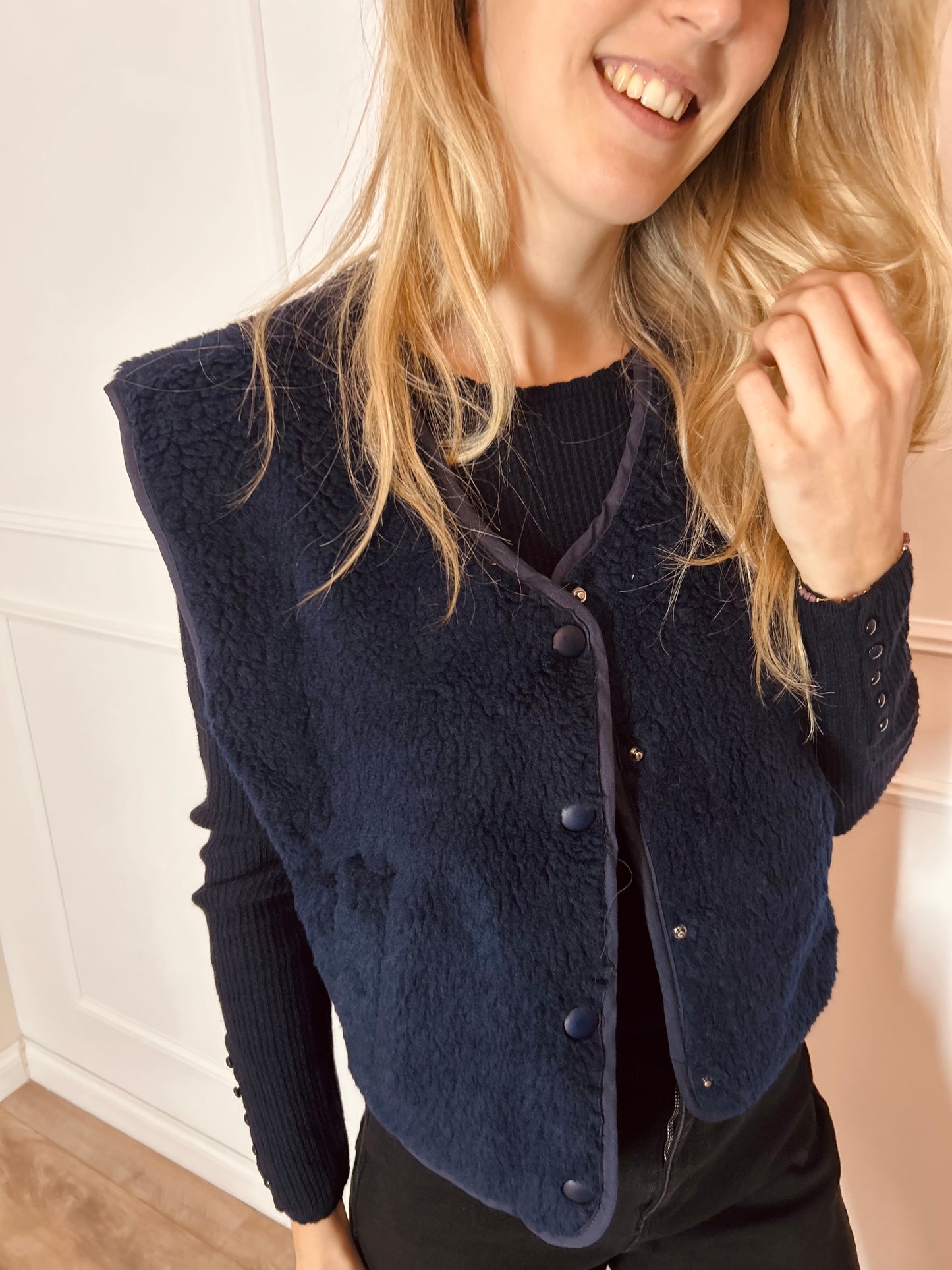 Teddy vest Essentiel marine