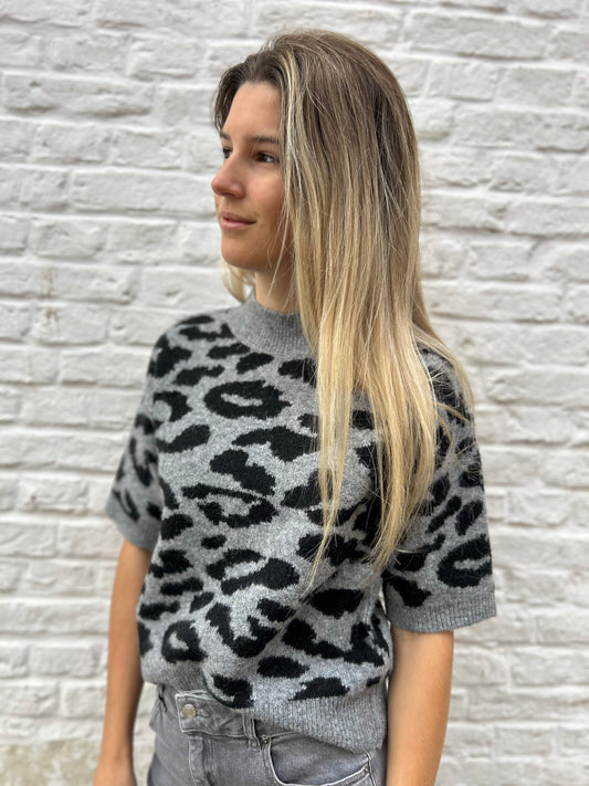 Sandra pullover zwart/grijs Kaffe