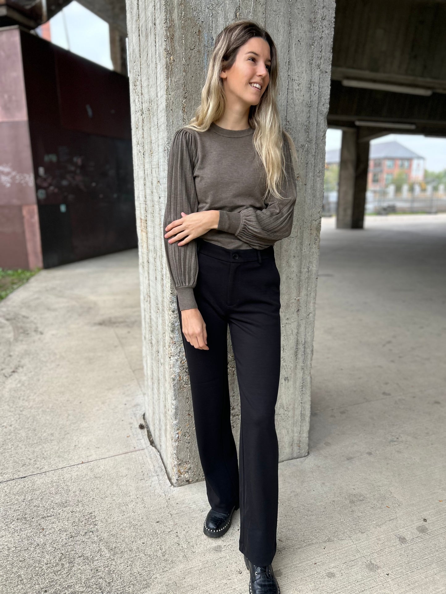 Kaffe Lone knit pullover morel melange