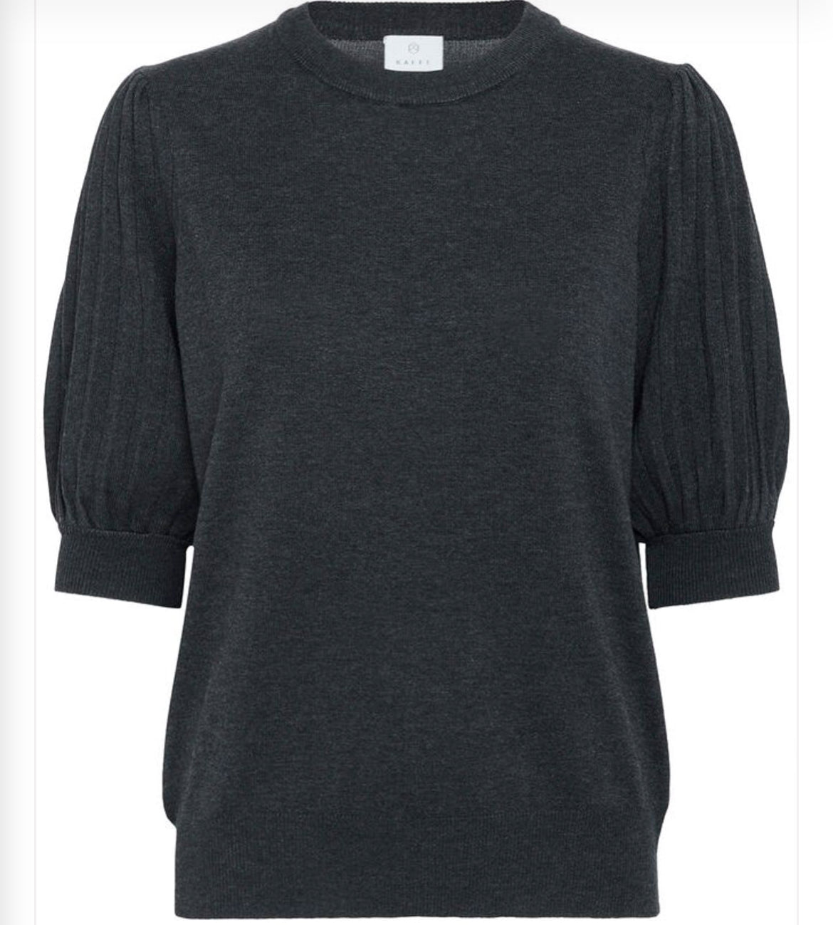 Lone Knit pullover 1/2 dark grey melange Kaffe