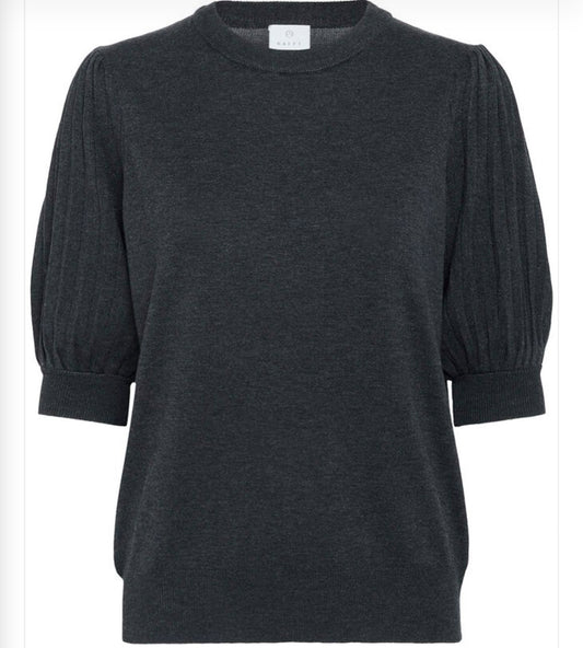 Lone Knit pullover 1/2 dark grey melange Kaffe