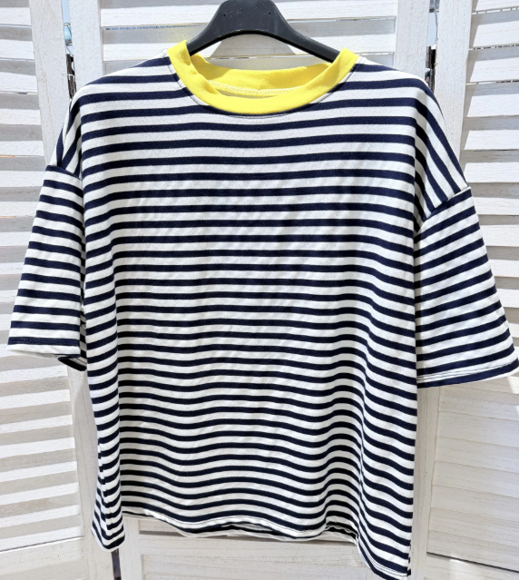 T-shirt Isa streepjes navy/white
