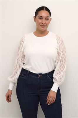 Nioma Jersey Blouse wit Kaffe Curve