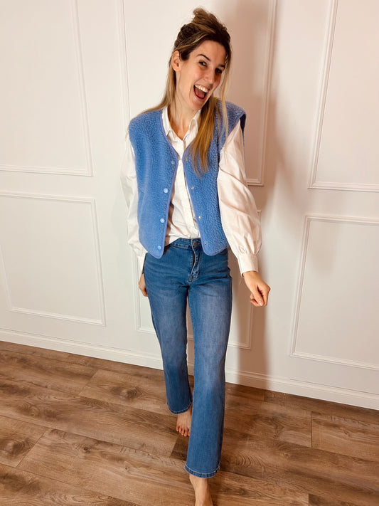 Teddy vest Essentiel blauw