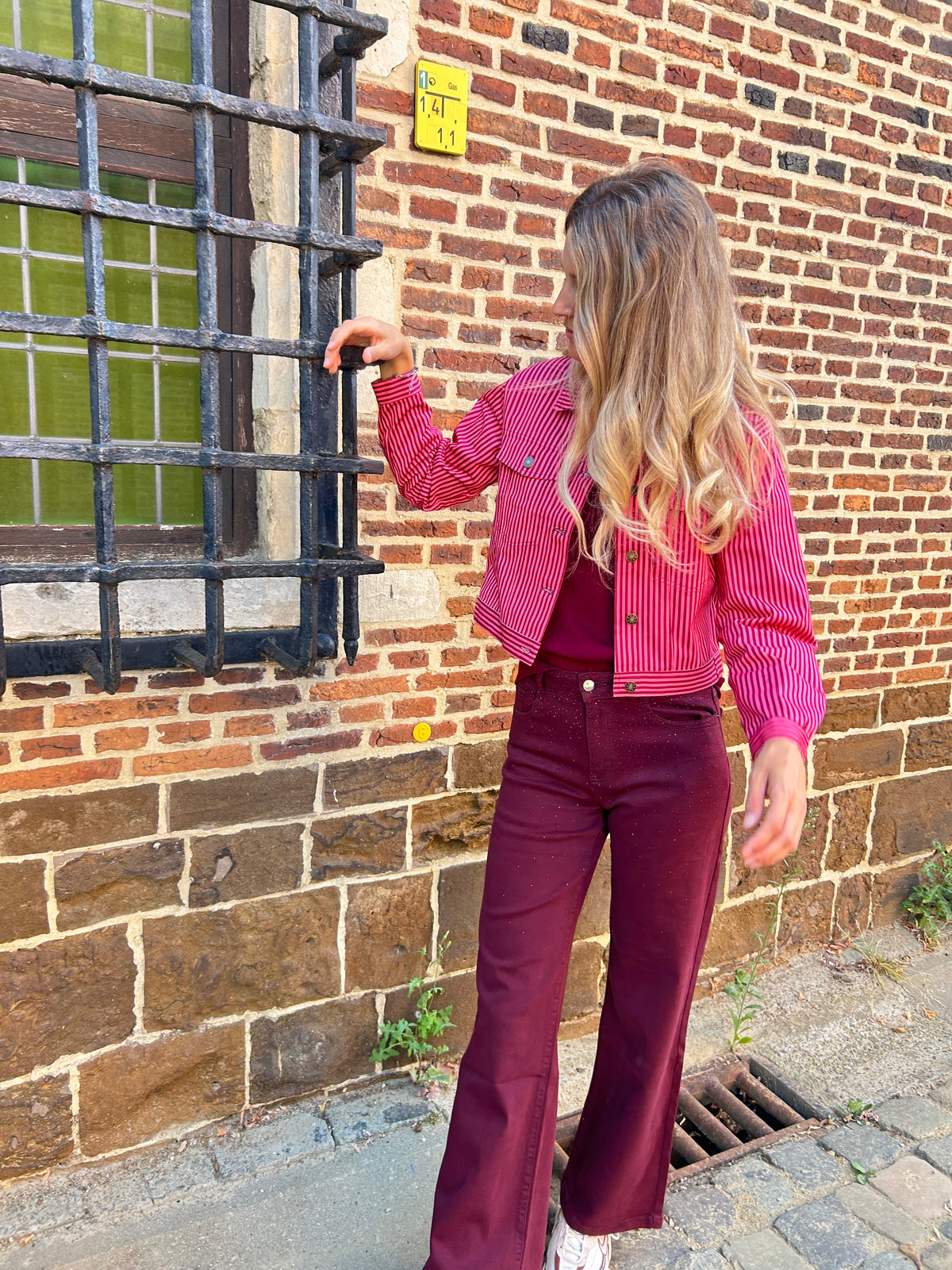 Jeans Bella - Glam bordeaux