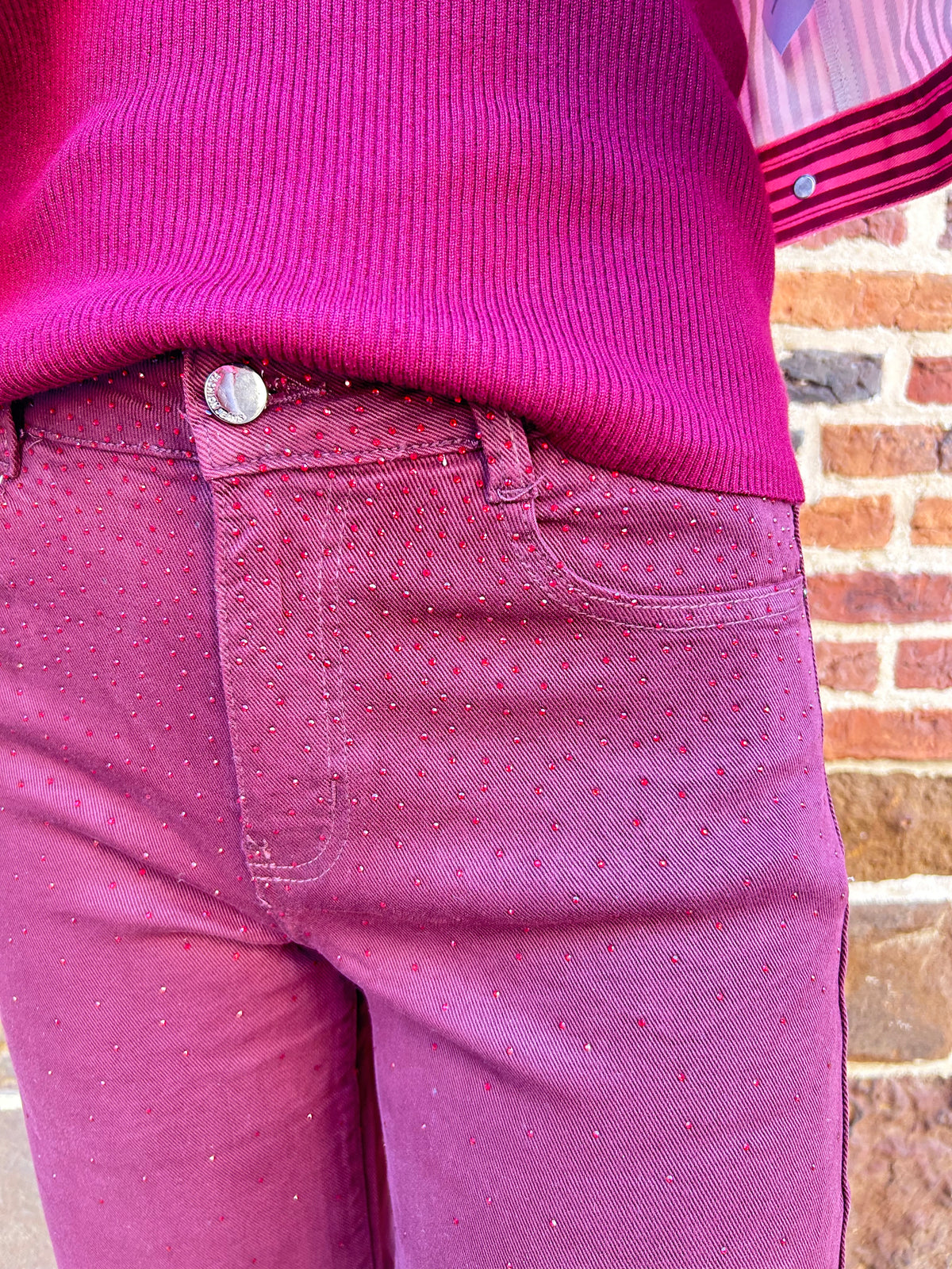 Jeans Bella - Glam bordeaux