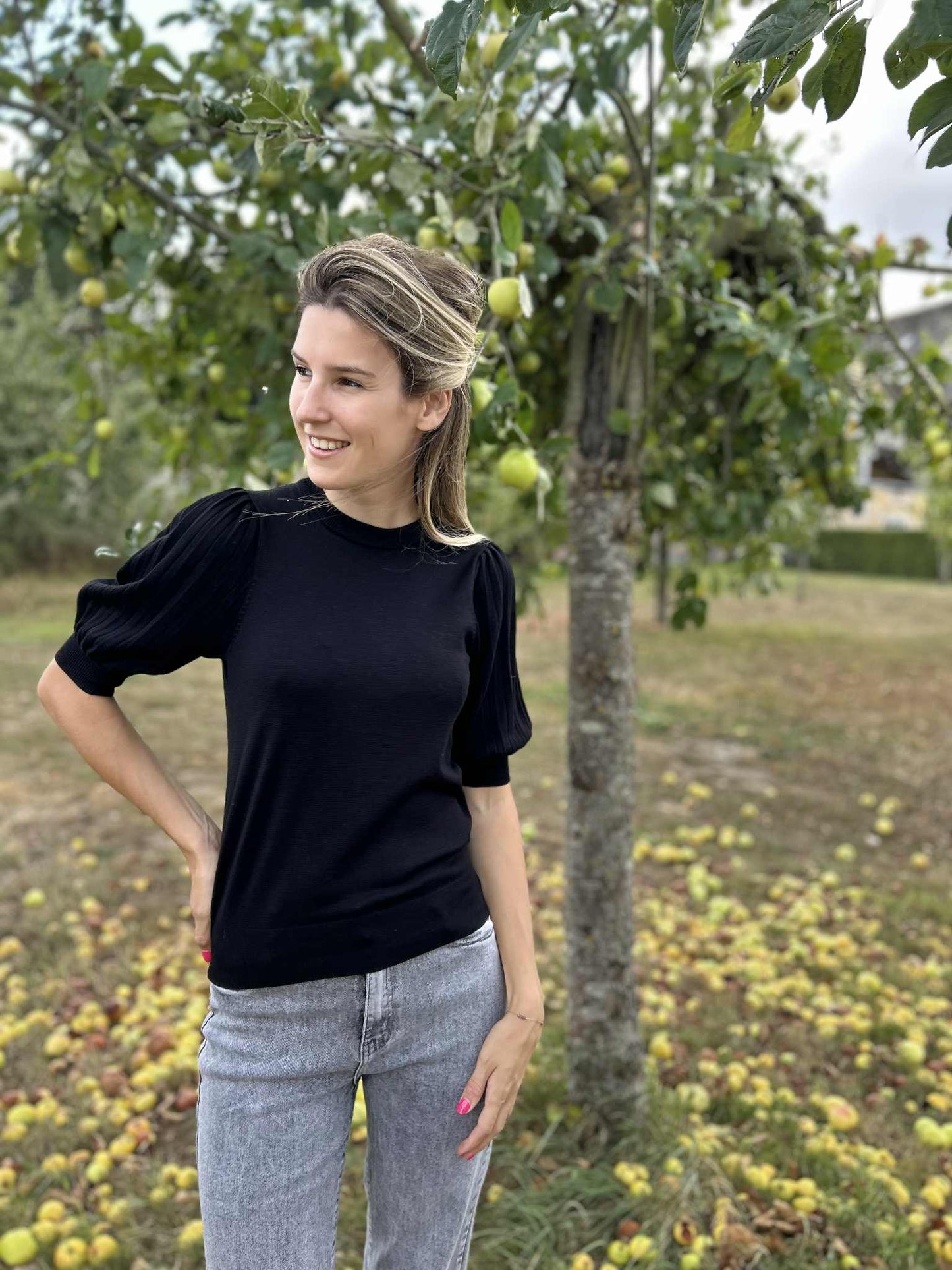Lone Knit pullover 1/2 black deep Kaffe