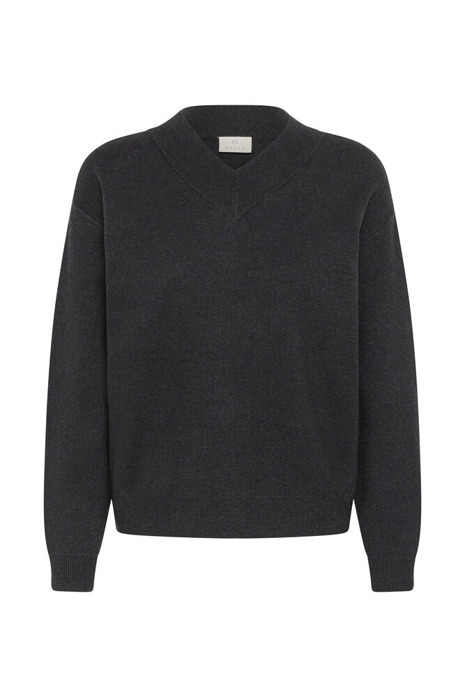 Kaffe Knit Pullover Loana - Dark Grey Melange - Grey