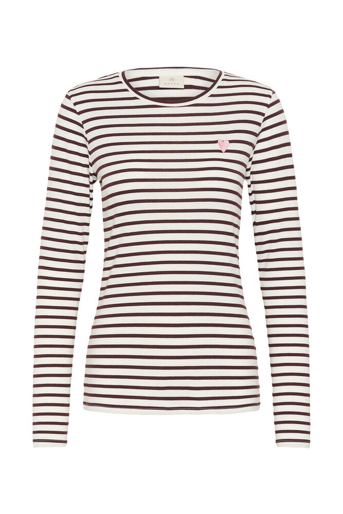 Kaffe Liddy T-Shirt - Chalk/Fudge-Wild Rose