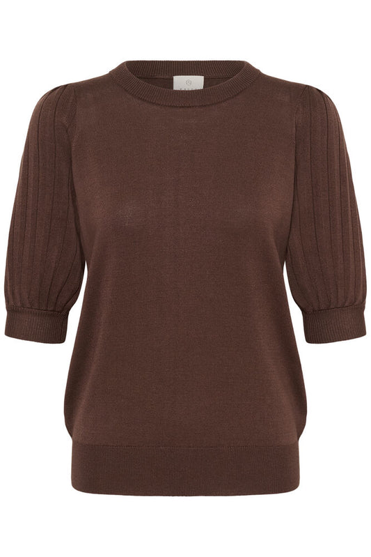 Kaffe Lone Knit pullover 1/2 Chocolate Brown