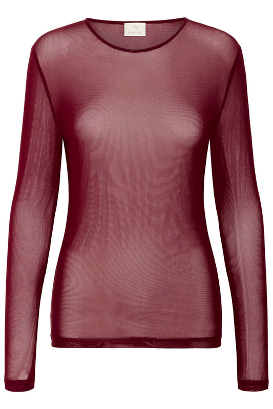 Kaffe Chai Mesh T-shirt Windsor Wine - Red