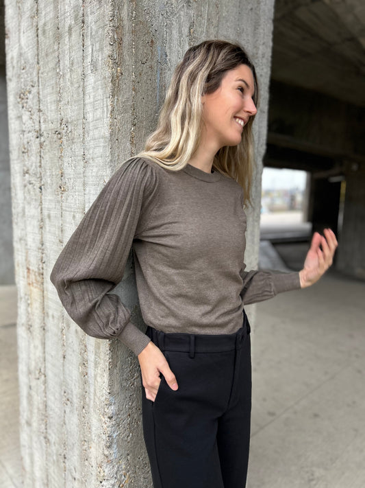 Kaffe Lone knit pullover morel melange