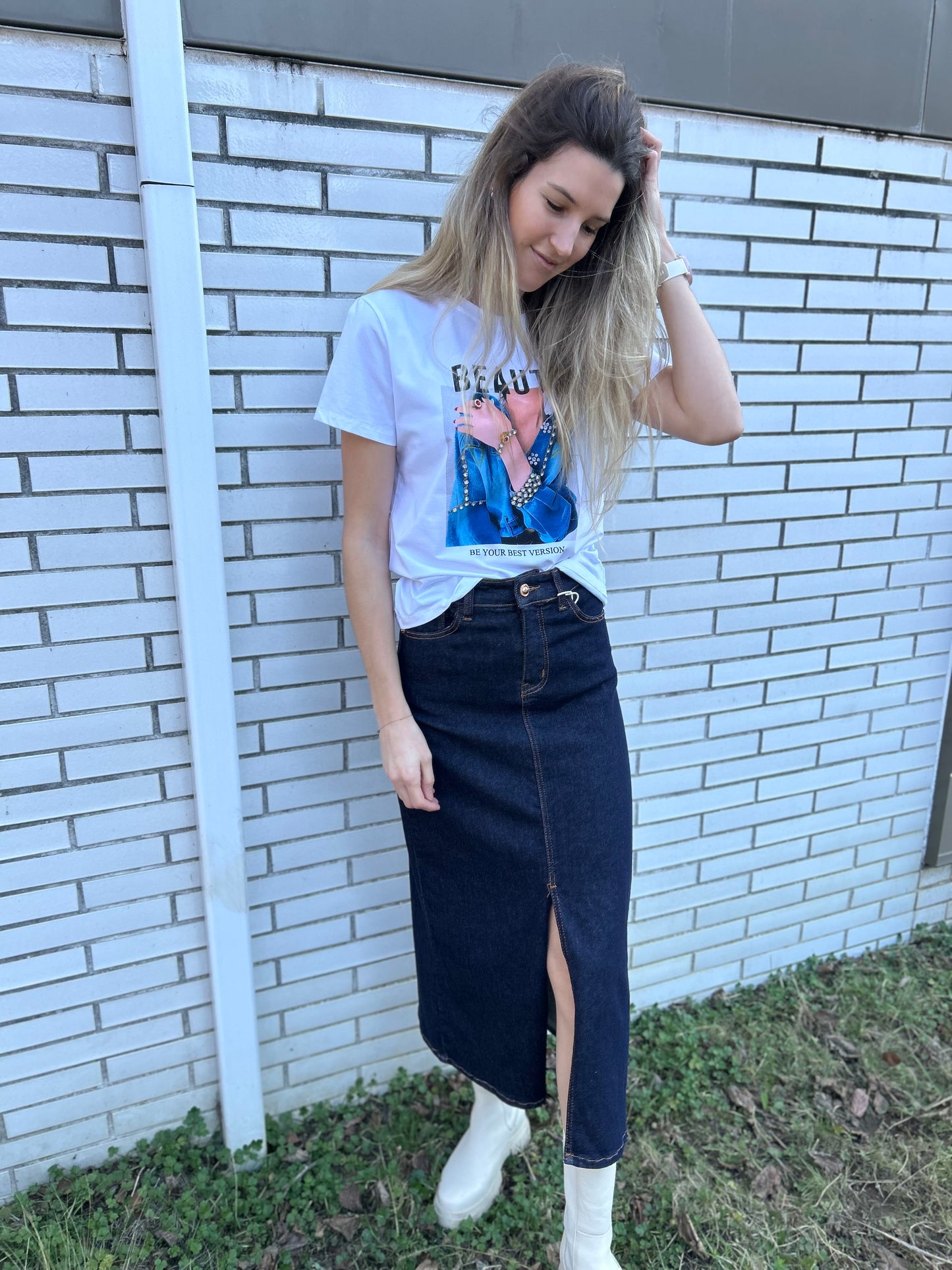 Jeansrok Lori lang