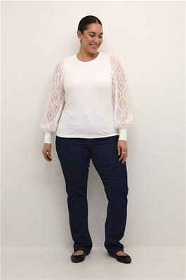 Nioma Jersey Blouse wit Kaffe Curve