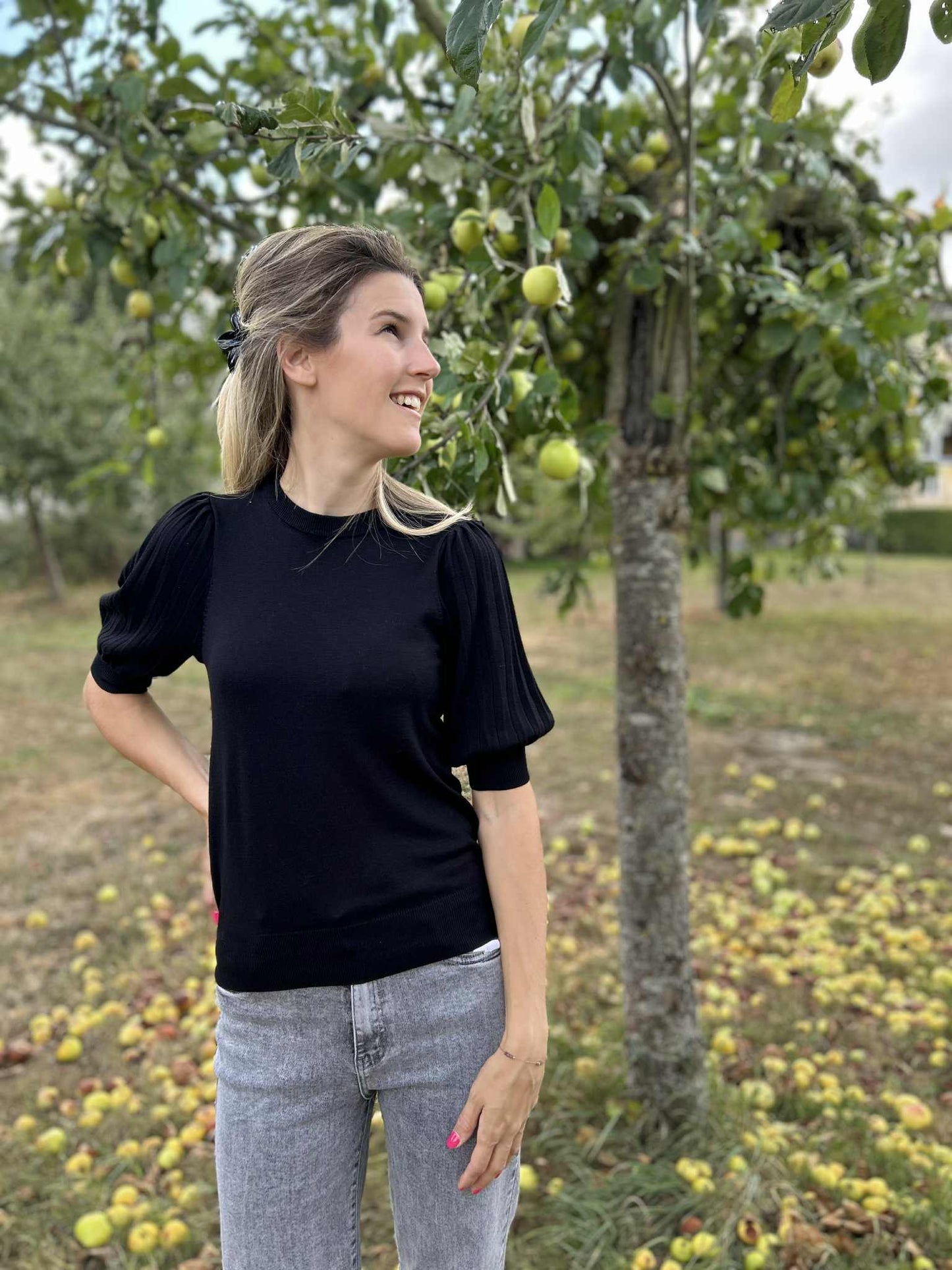 Lone Knit pullover 1/2 black deep Kaffe