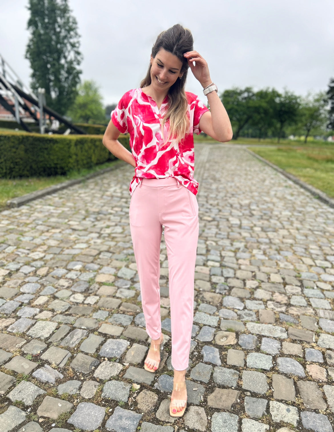 Yest broek Cornelia essential roze