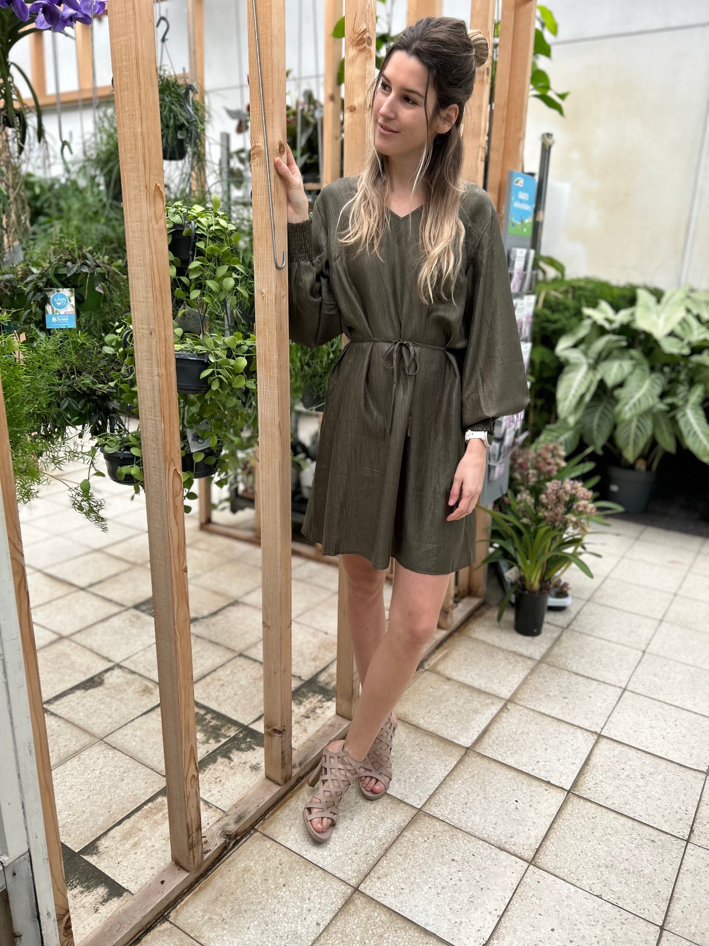 Kaffe jurk Rizz ivy green