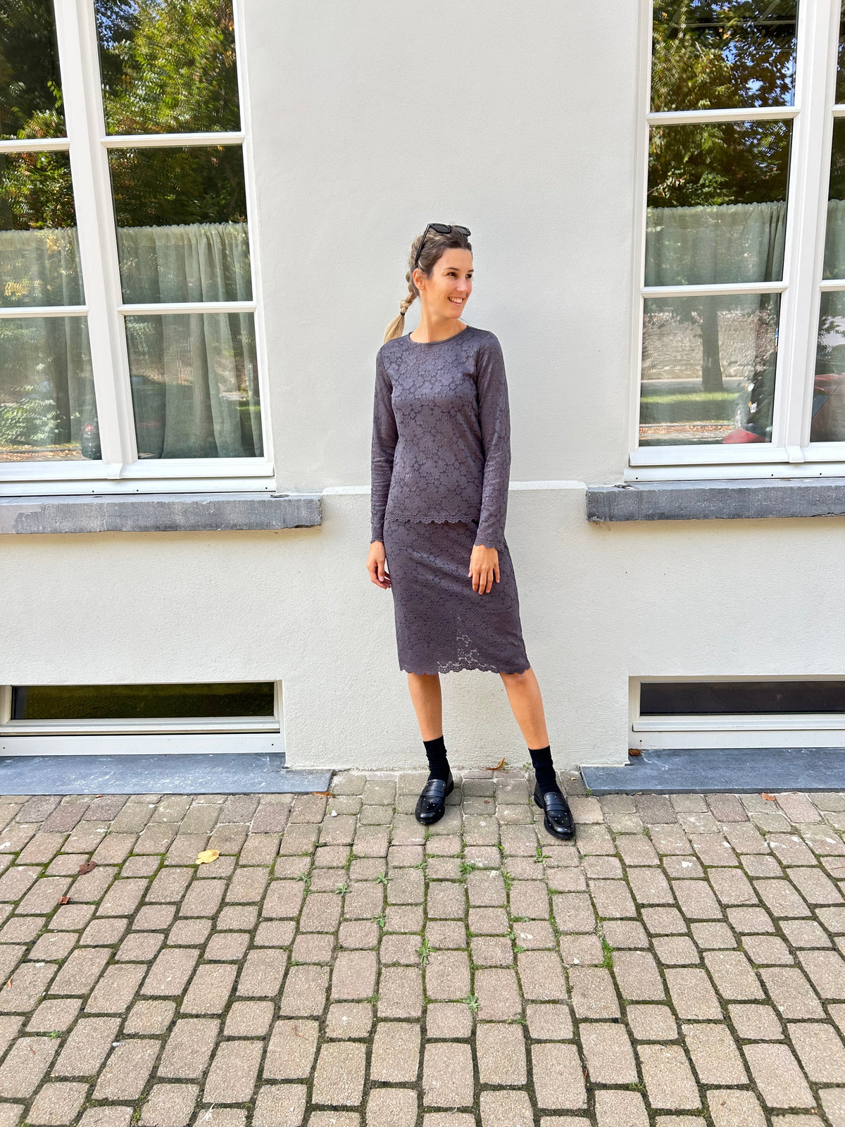 Yest blouse Diletta Essential warm grey