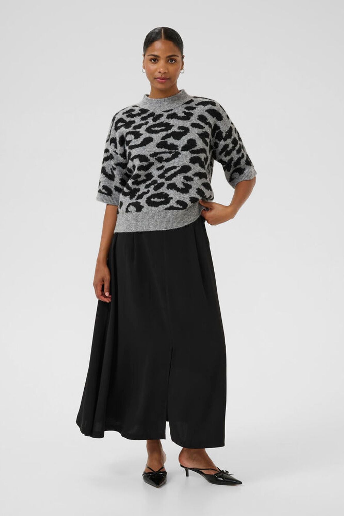 Sandra pullover zwart/grijs Kaffe
