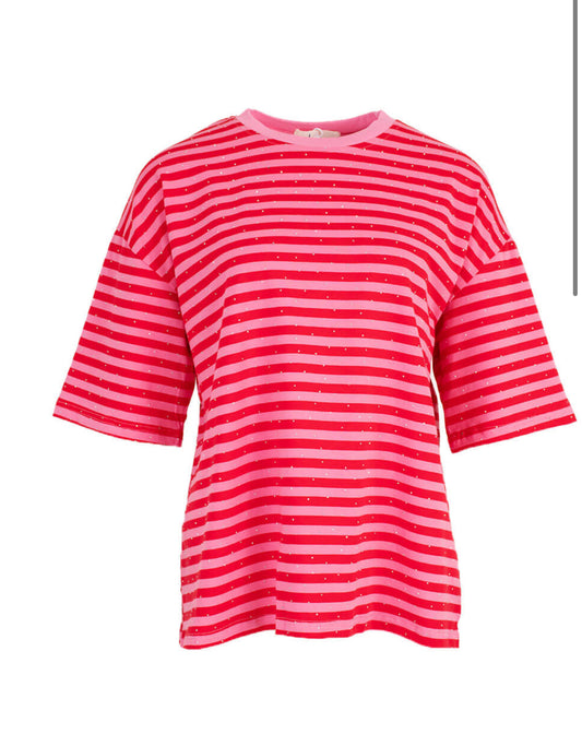 Streepjes T-shirt Aza rood