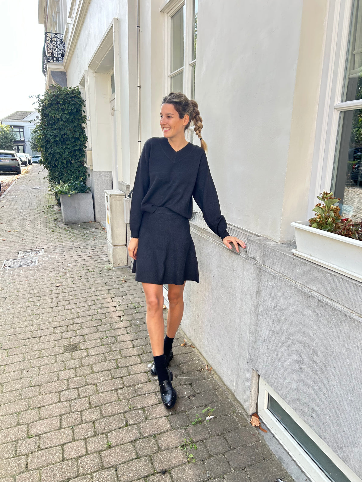 Kaffe Knit Pullover Loana - Dark Grey Melange - Grey