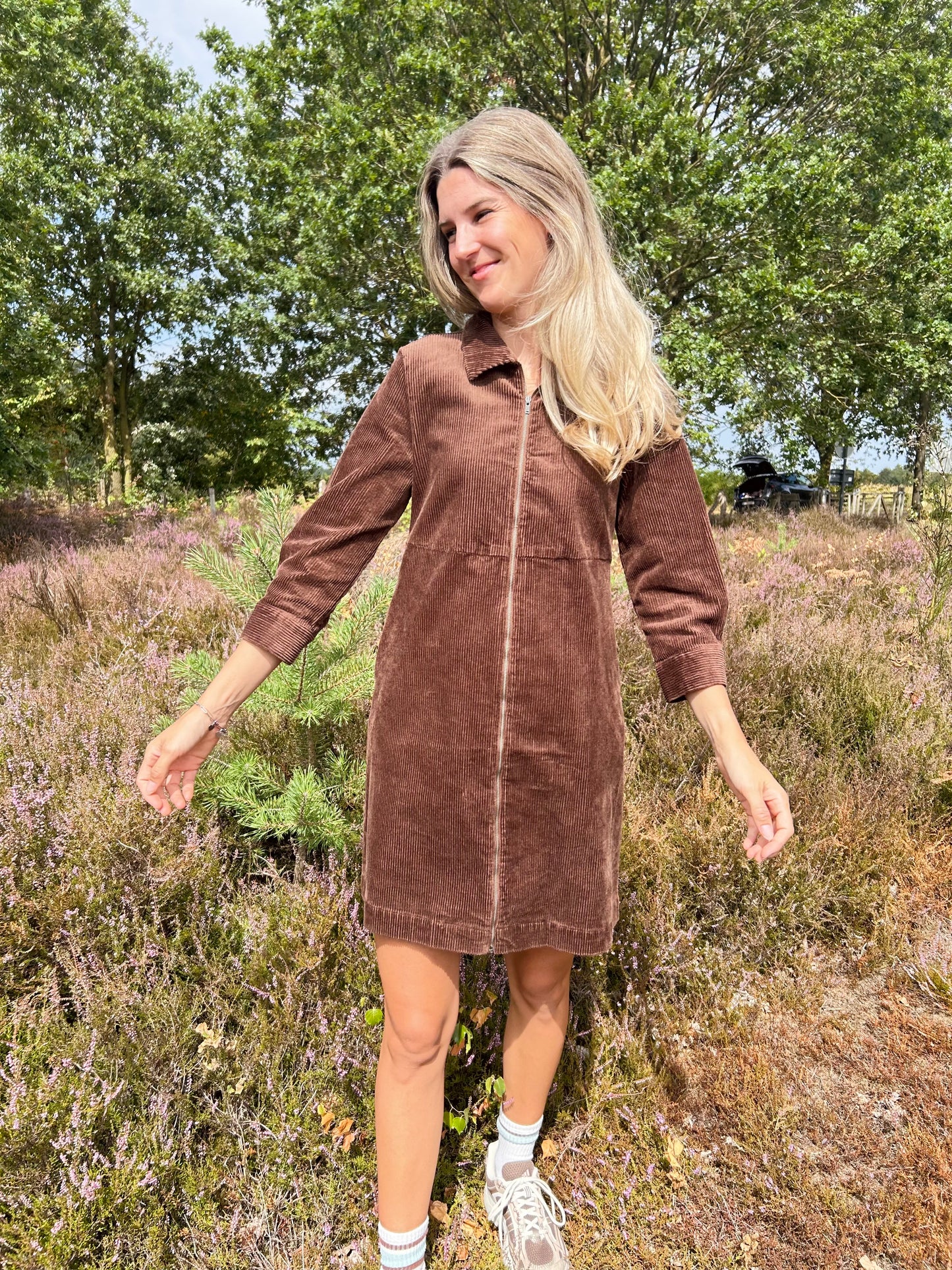 Kaffe Corduroy Dress Sella - Carafe - Brown