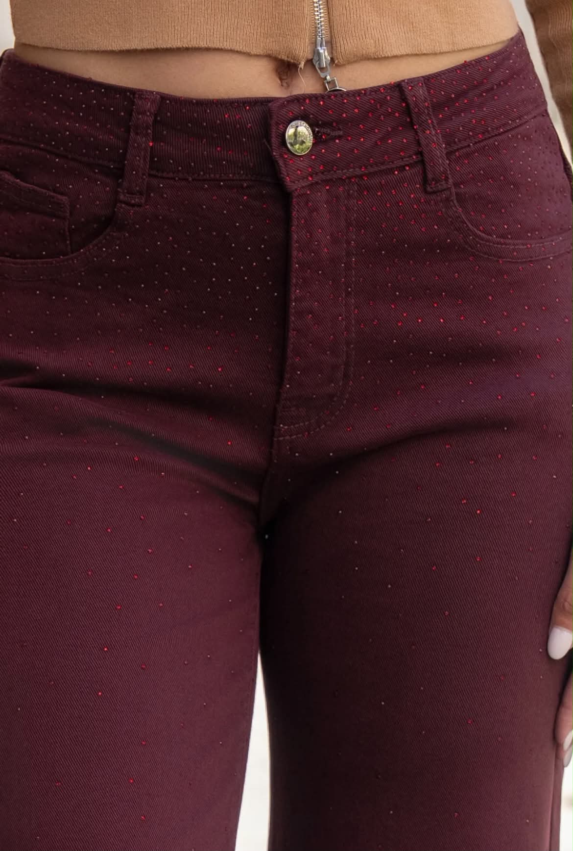 Jeans Bella - Glam bordeaux