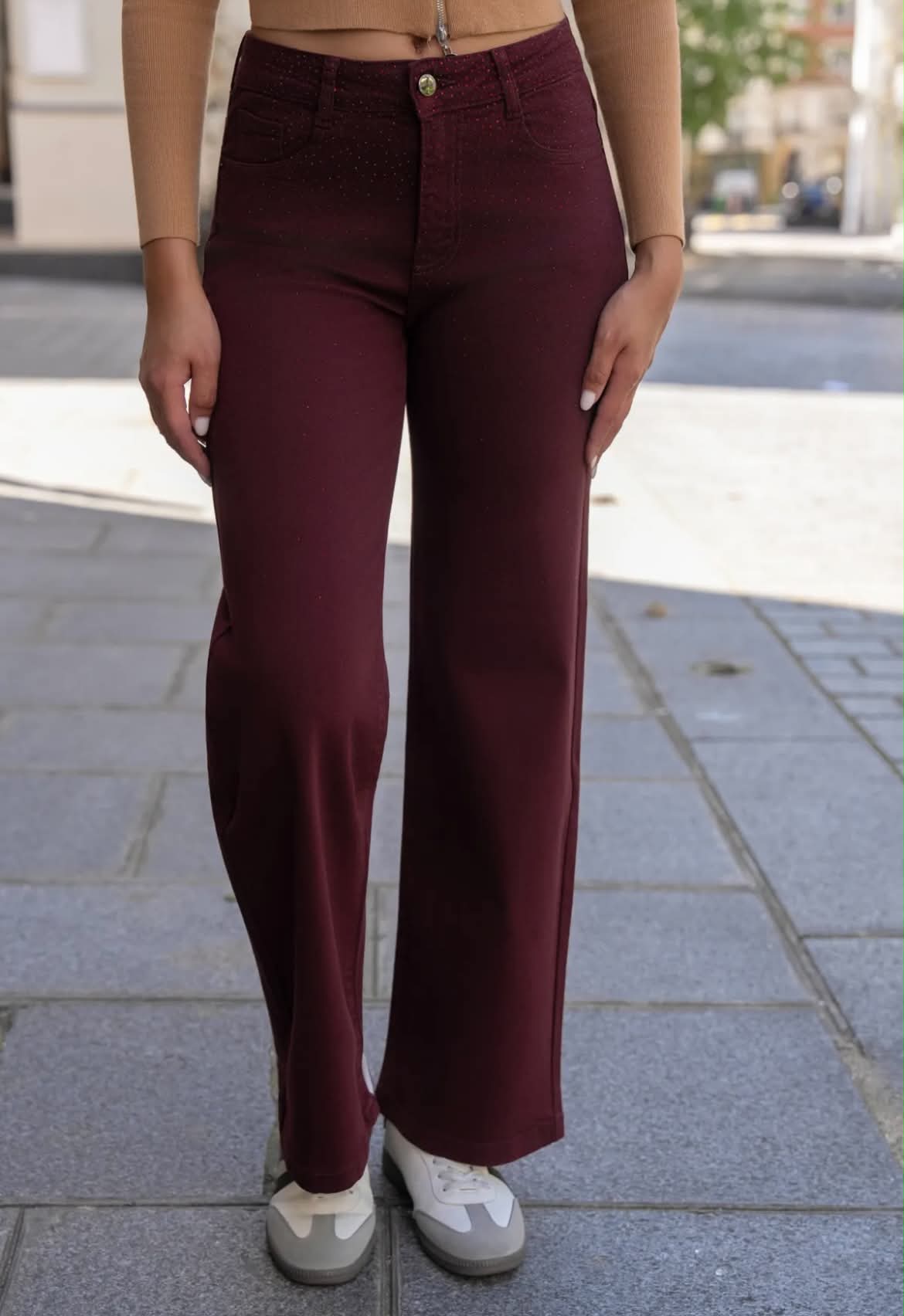 Jeans Bella - Glam bordeaux