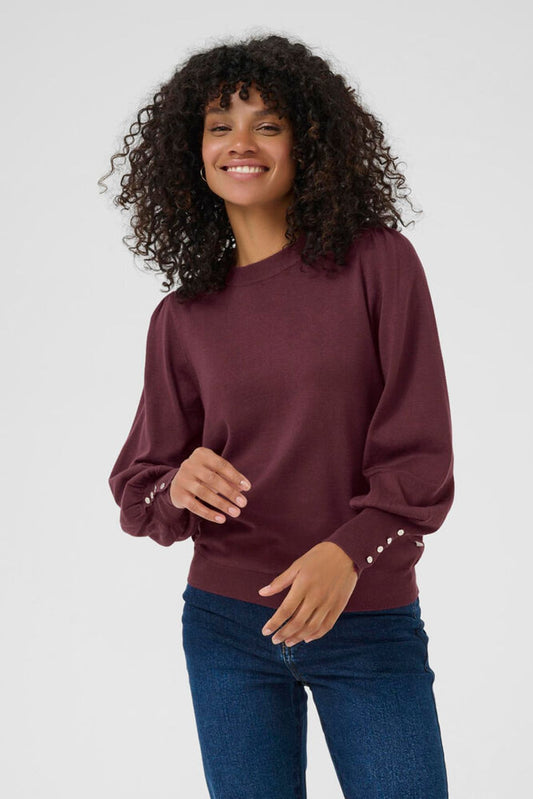 Lizza round neck pullover windsor wine Kaffe