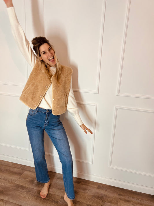 Teddy vest Essentiel beige