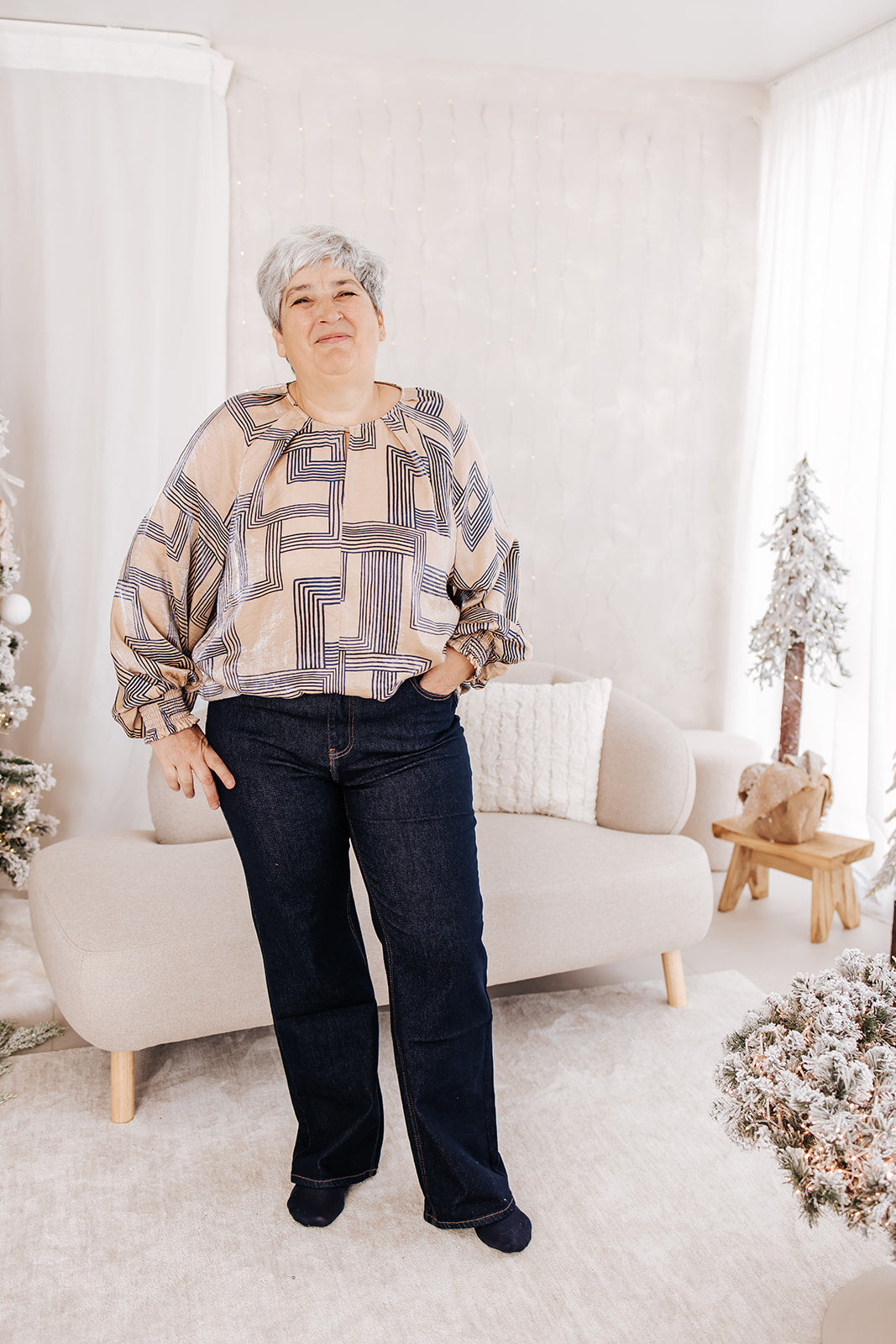 Yest blouse Billie Sand/navy