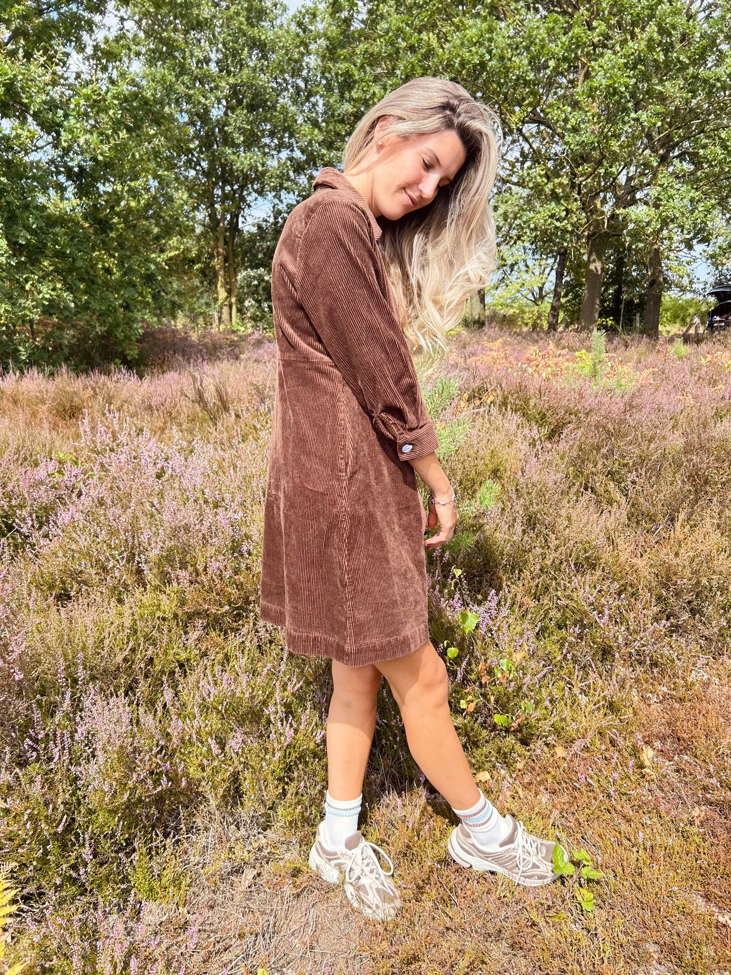 Kaffe Corduroy Dress Sella - Carafe - Brown