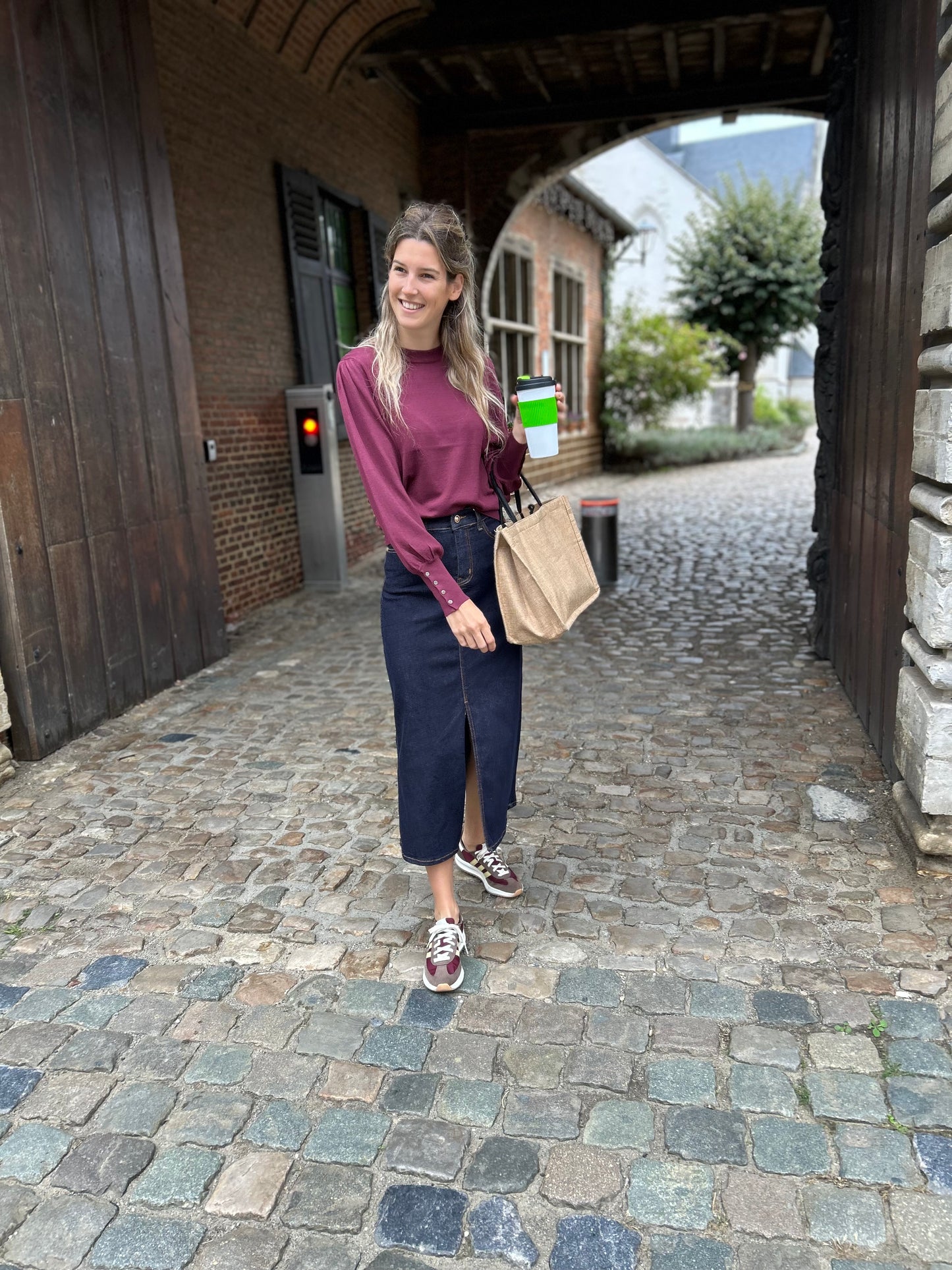 Lizza round neck pullover windsor wine Kaffe