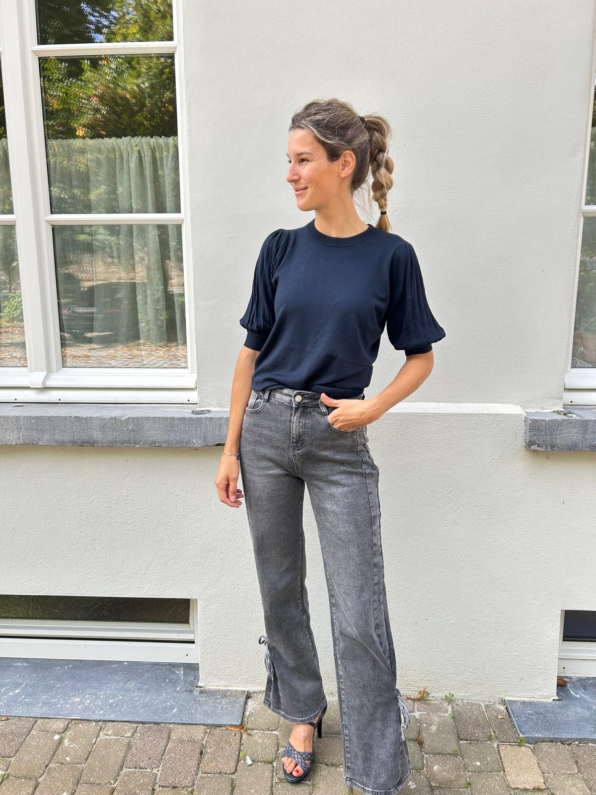 Kaffe Lone Knit pullover 1/2 Navy