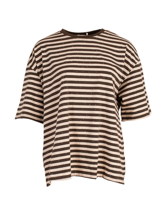 Streepjes T-shirt Aza choco