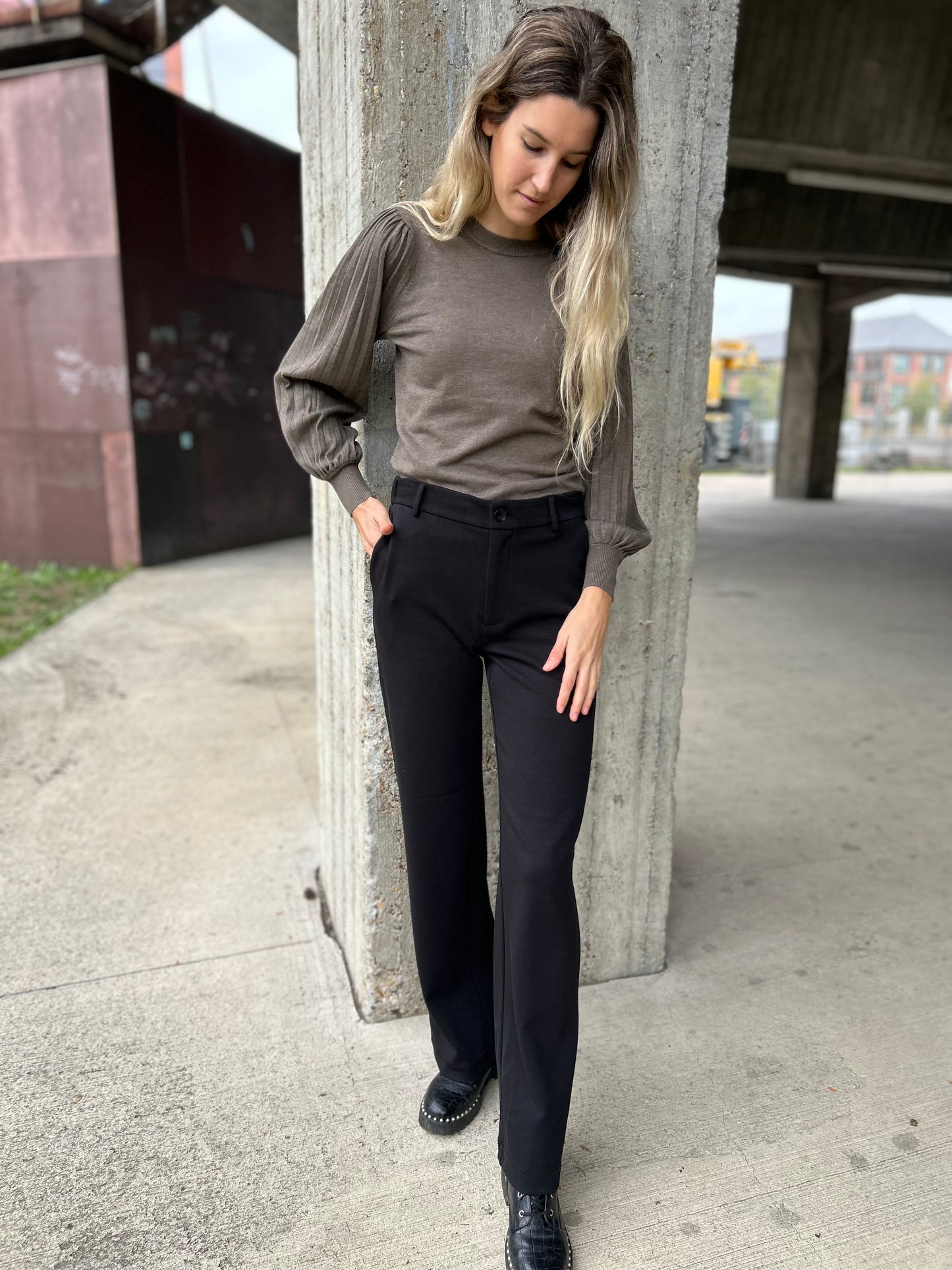 Kaffe Lone knit pullover morel melange