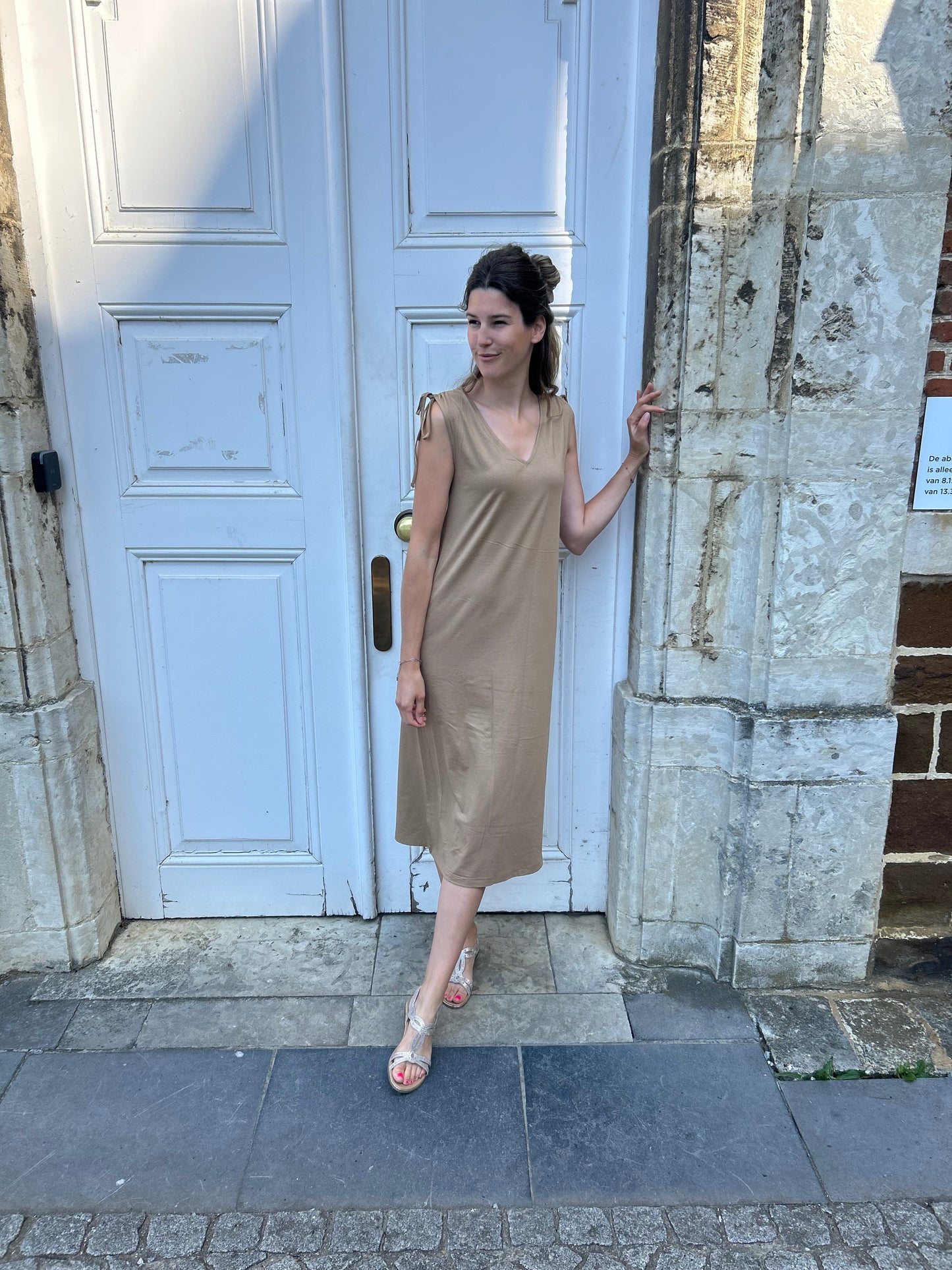 Yest jurk Tekla Essential summer taupe