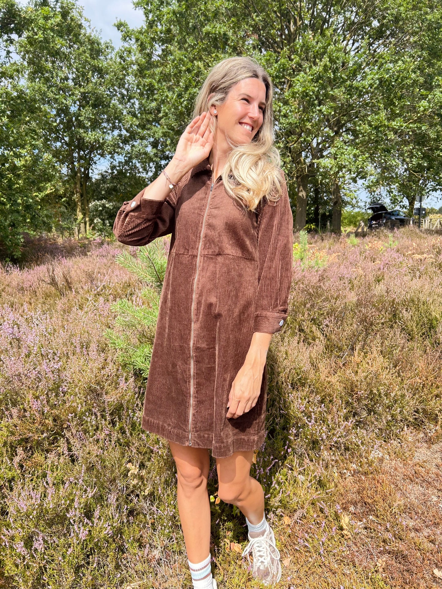 Kaffe Corduroy Dress Sella - Carafe - Brown