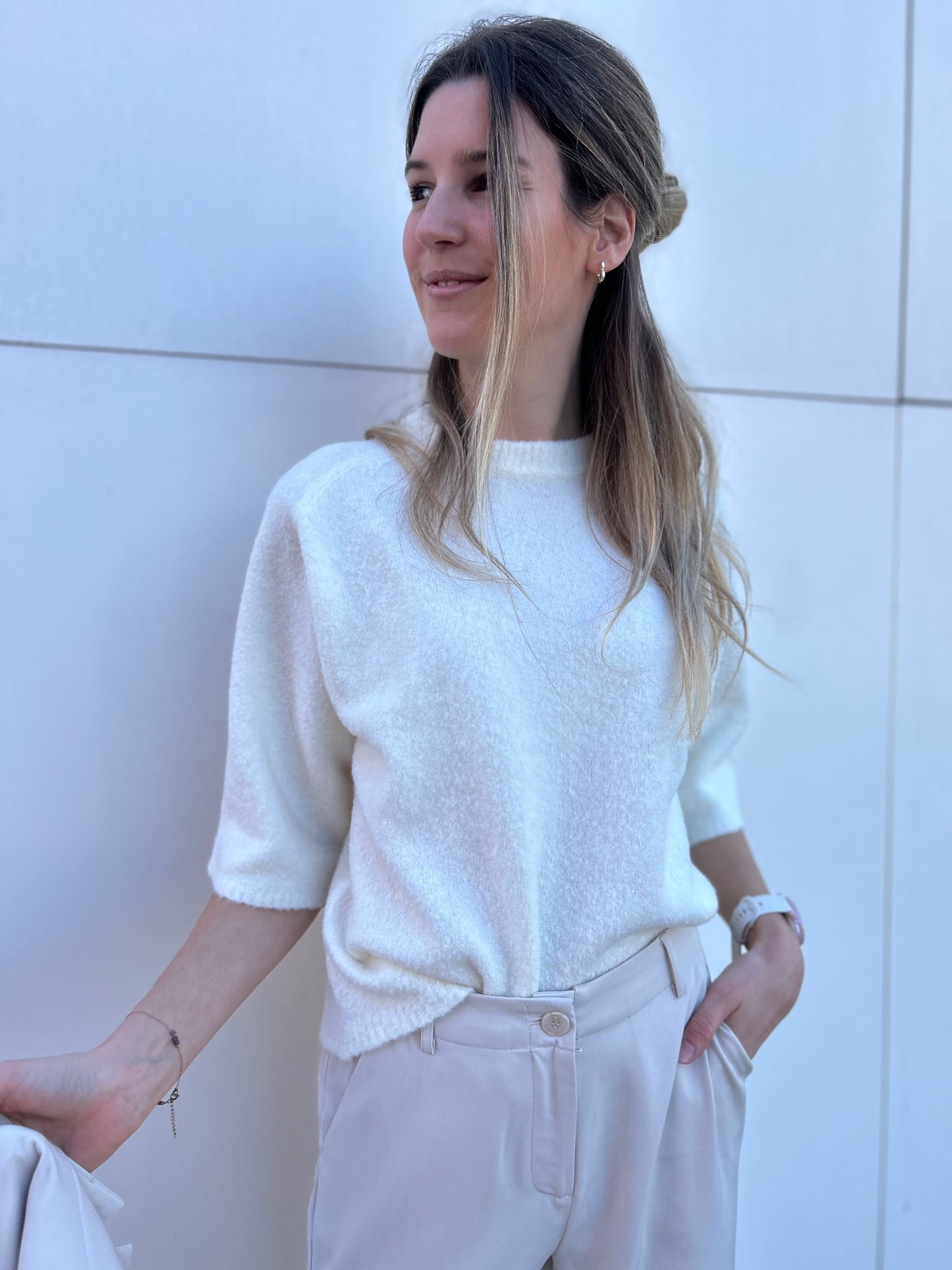 Ydence Knitted sweater Bunny off-white