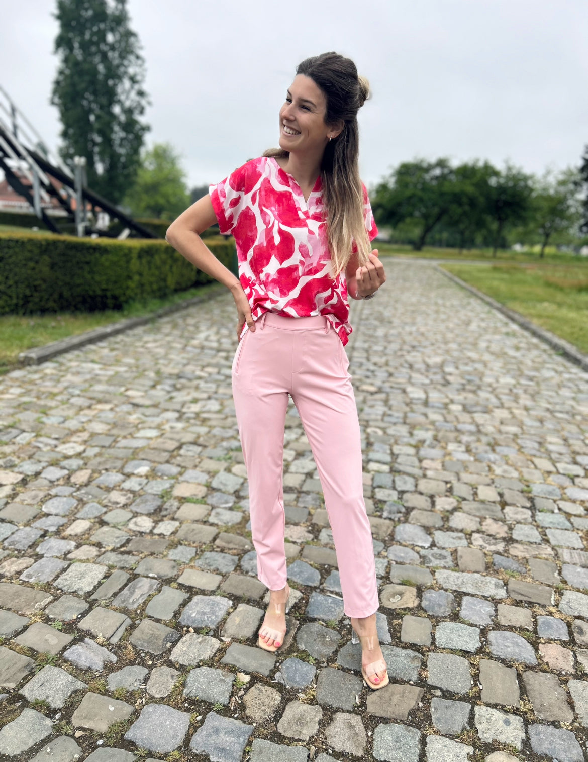 Yest broek Cornelia essential roze