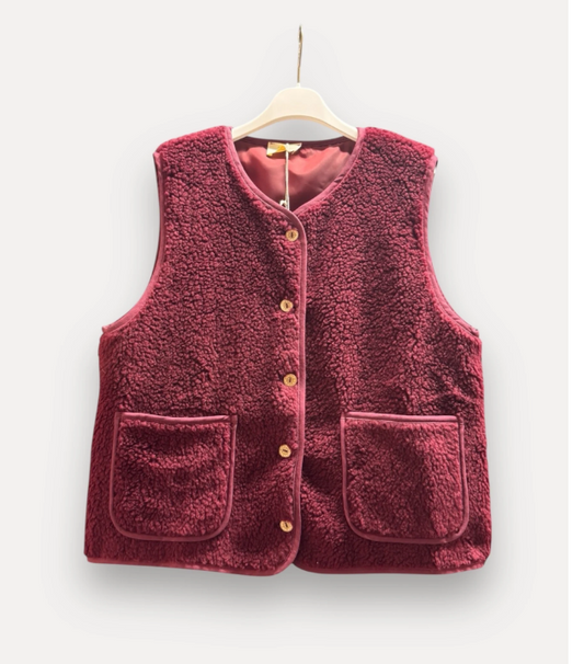 Teddy vest Jelka bordeaux
