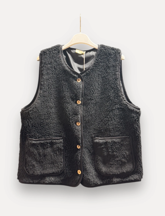 Teddy vest Jelka zwart