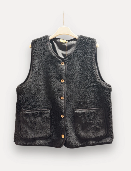 Teddy vest Jelka zwart