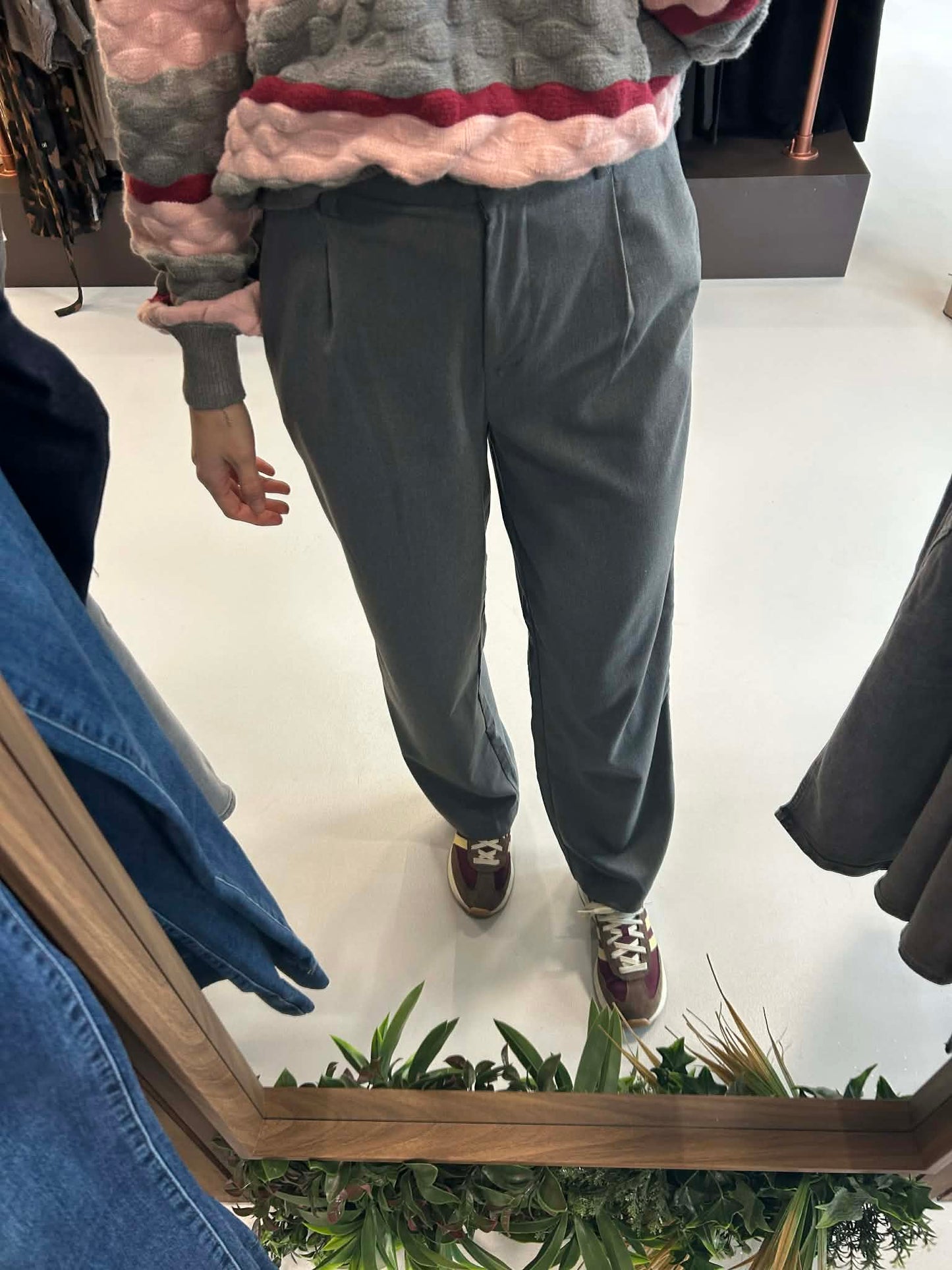 Flanellen wide fit broek Marina