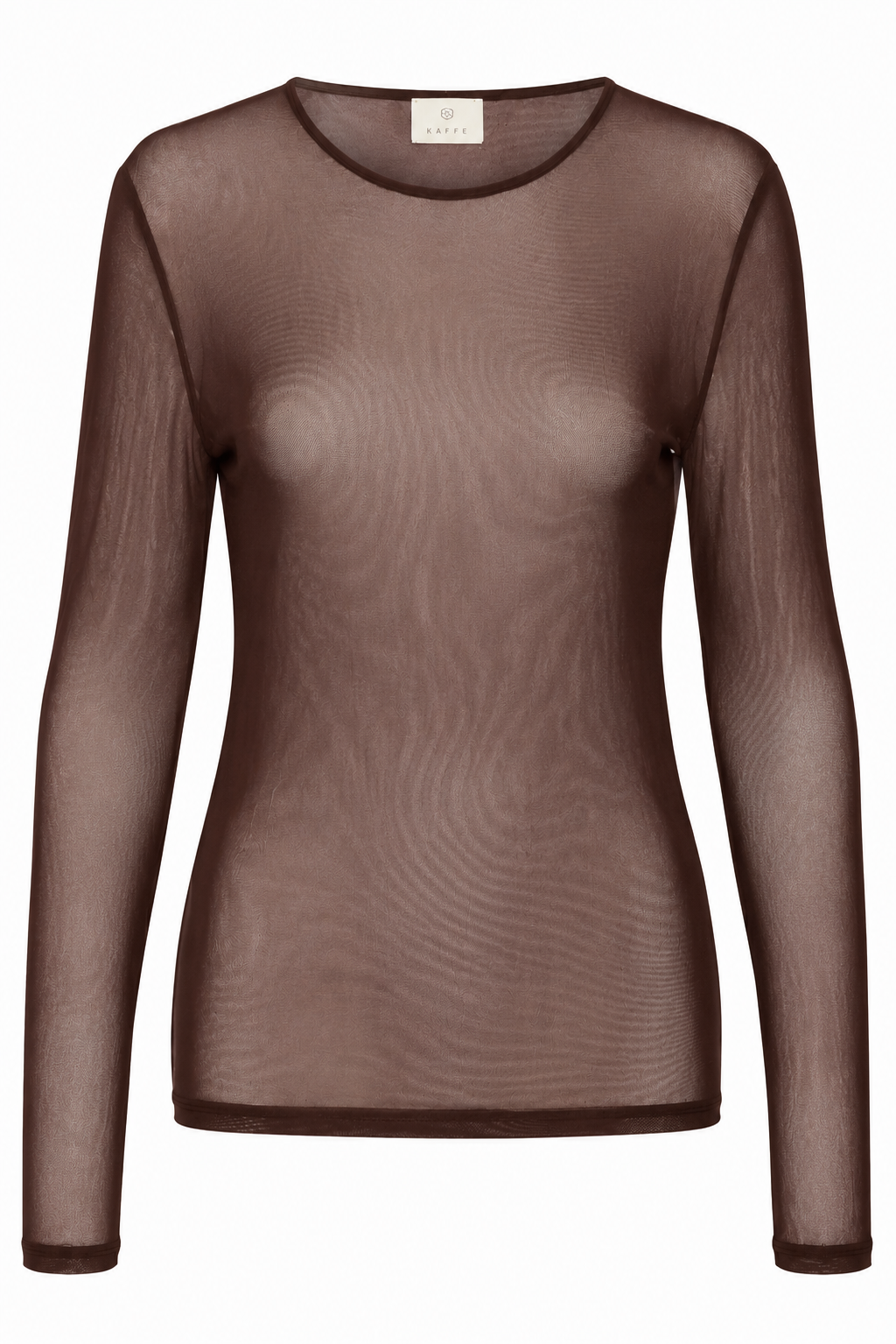 Kaffe Chai Mesh T-shirt Coffee Bean Brown
