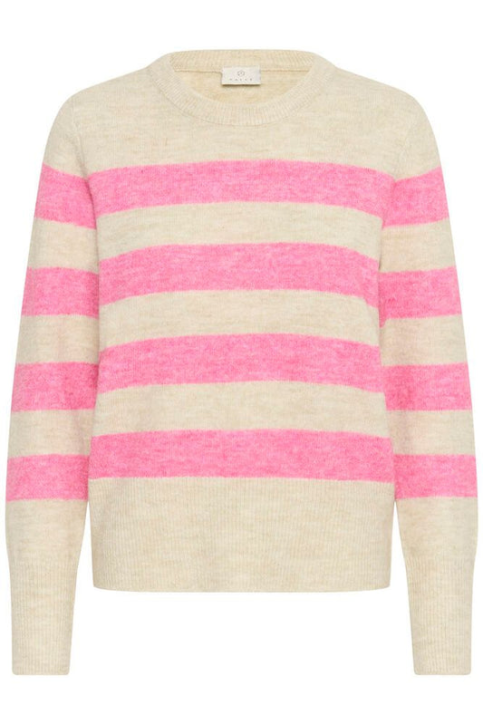 Kaffe Striped Pullover Niel roze